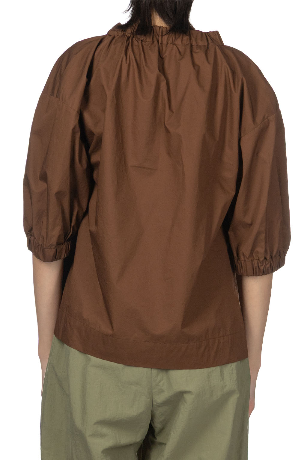 Tigre Brocante - Twill Typewriter Fluffy Stretch Blouse - Brown