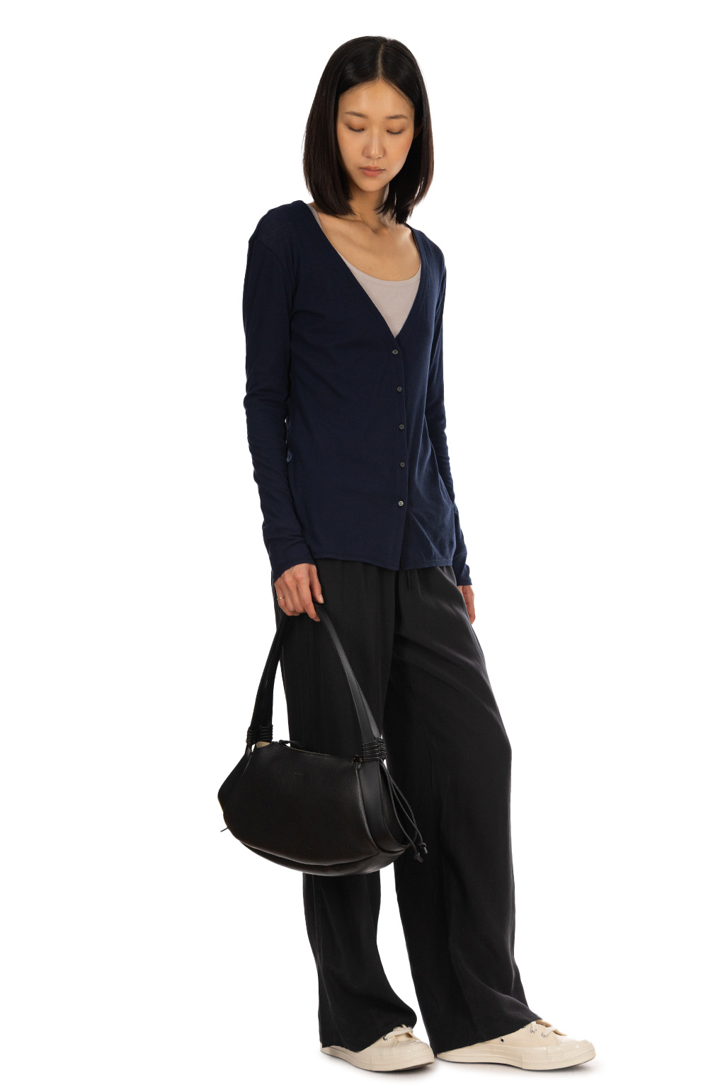 Tu es mon Tresor - V-Neck Cardigan - Navy