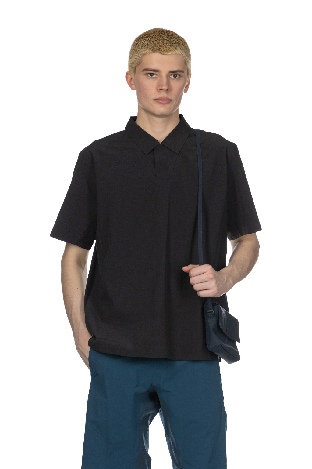 品多く Dromos | Veilance Arcteryx Tech Men | Black - Shirt Polo トップス
