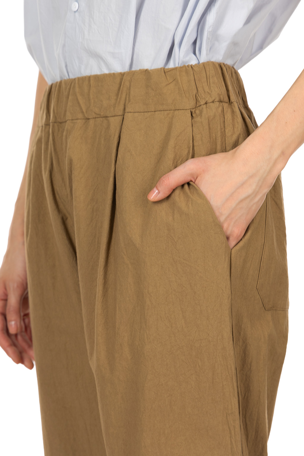 Veritecoeur - Cross Washer Easy Pants - Beige