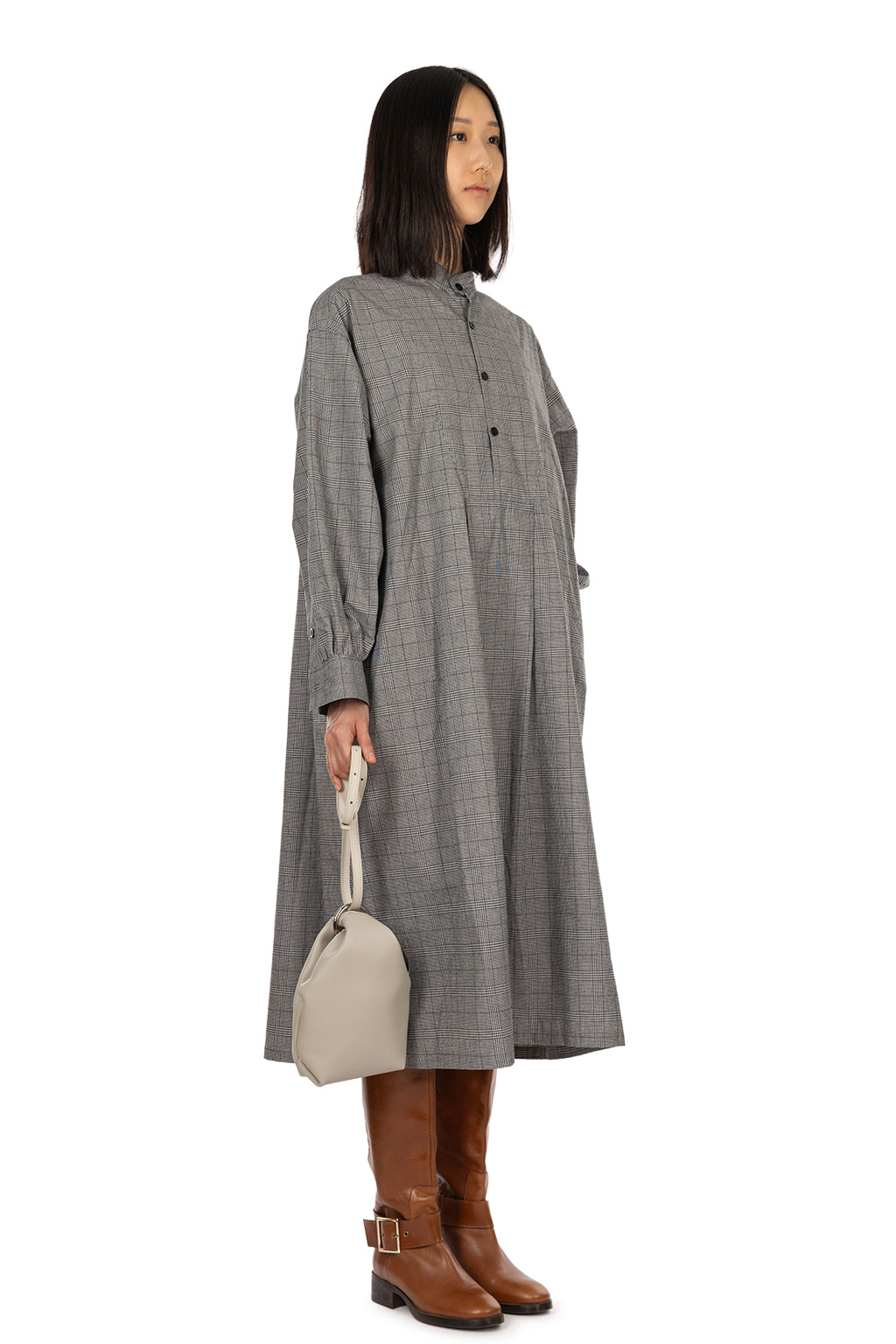 Veritecoeur - Front Yoke Dress - Grey Check