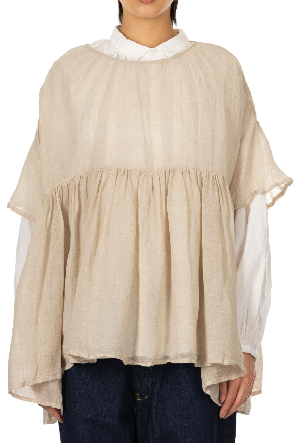 Veritecoeur - Linen Gathered Pullover - Kinari