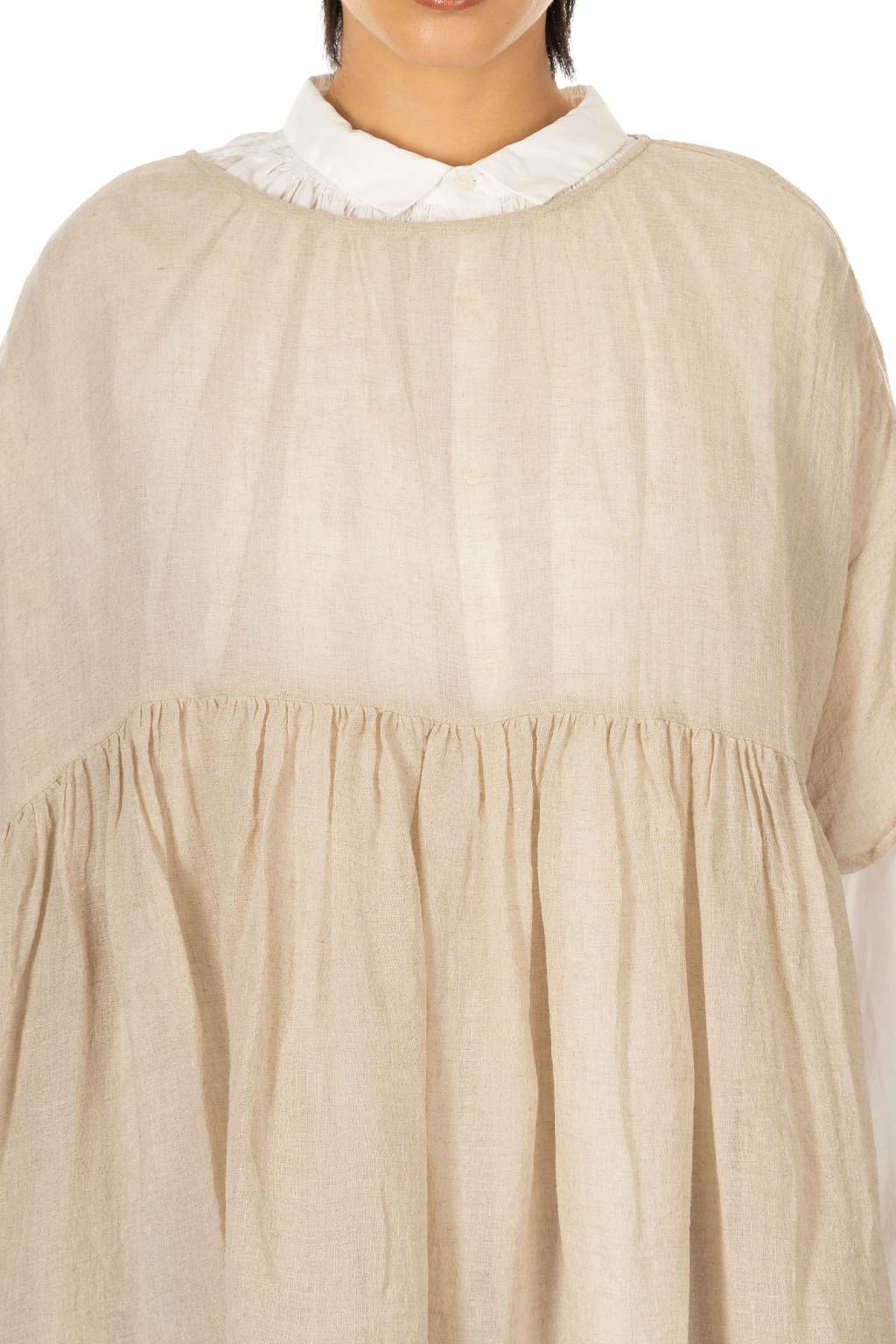 Veritecoeur - Linen Gathered Pullover - Kinari