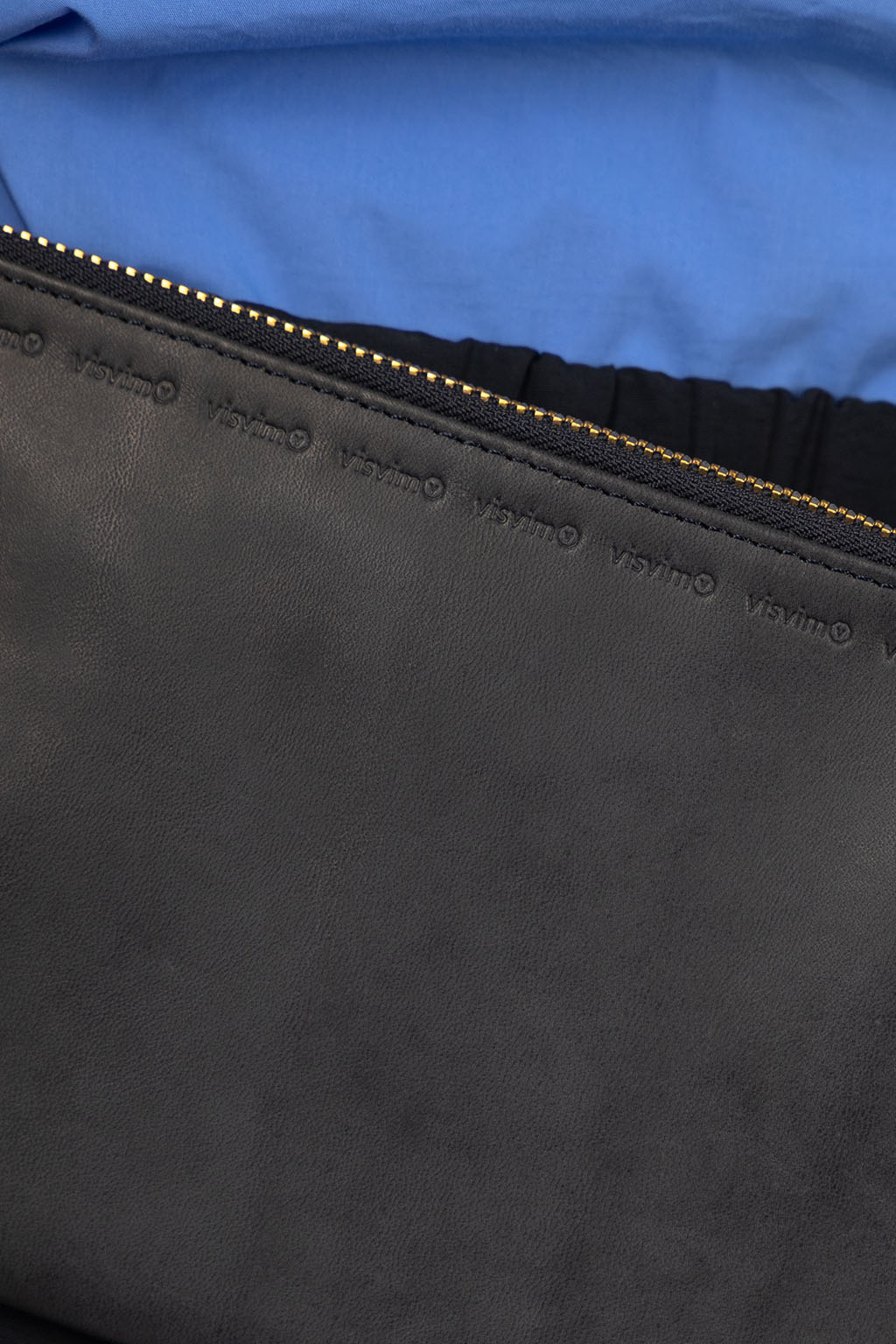 VISVIM - Leather Travel Pouch - Navy