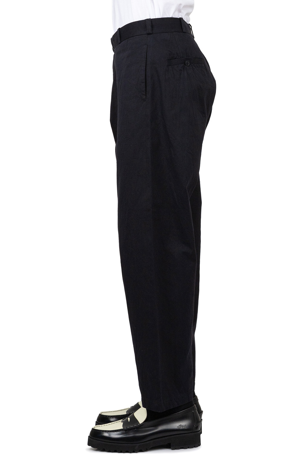 YAECA - Chino Cloth Trousers Wide Tapered - Navy 72