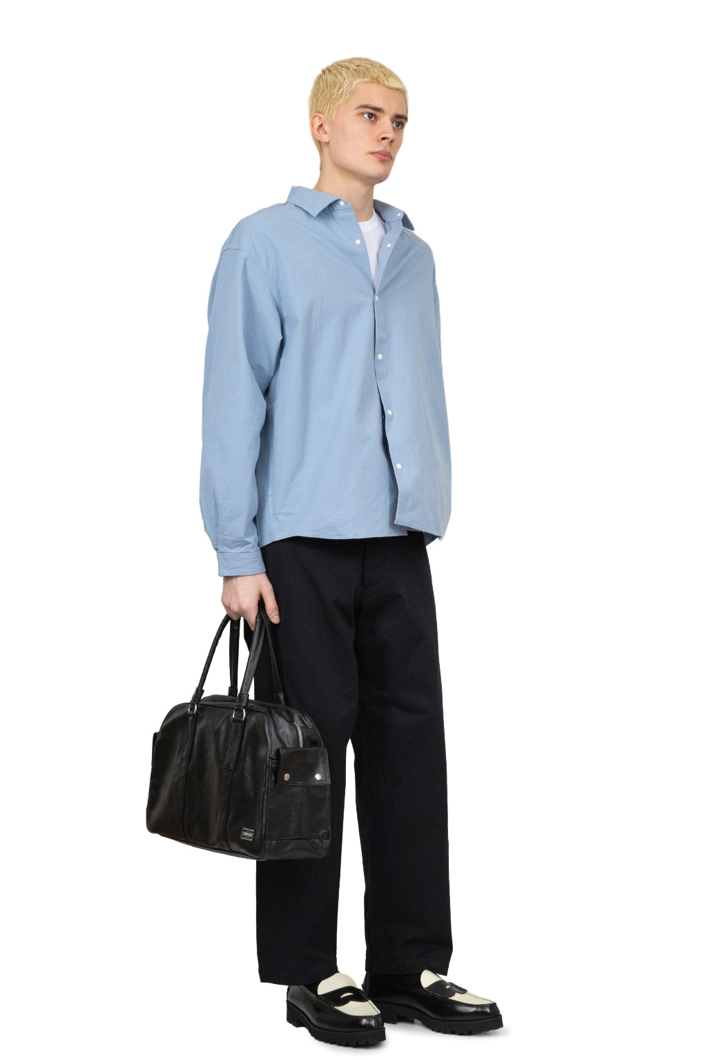 YAECA - Chino Cloth Trousers Wide Tapered - Navy 72