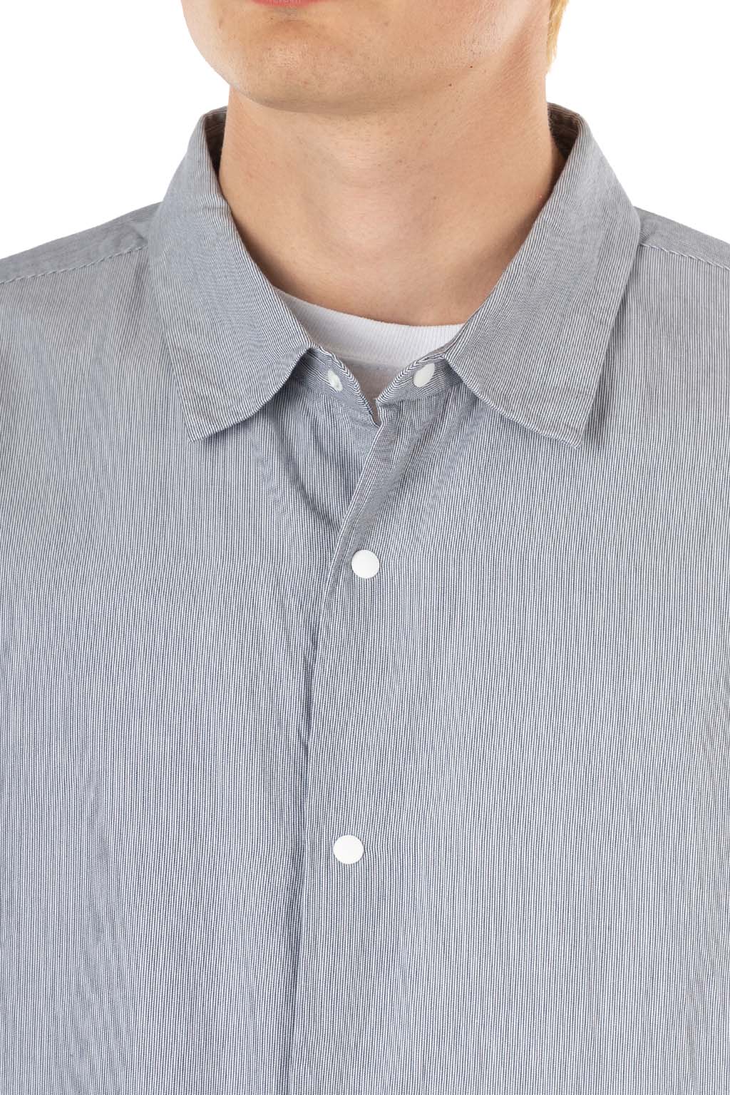 YAECA - Men's Comfort SS Shirt - Relaxed Square - Hairline Stripe