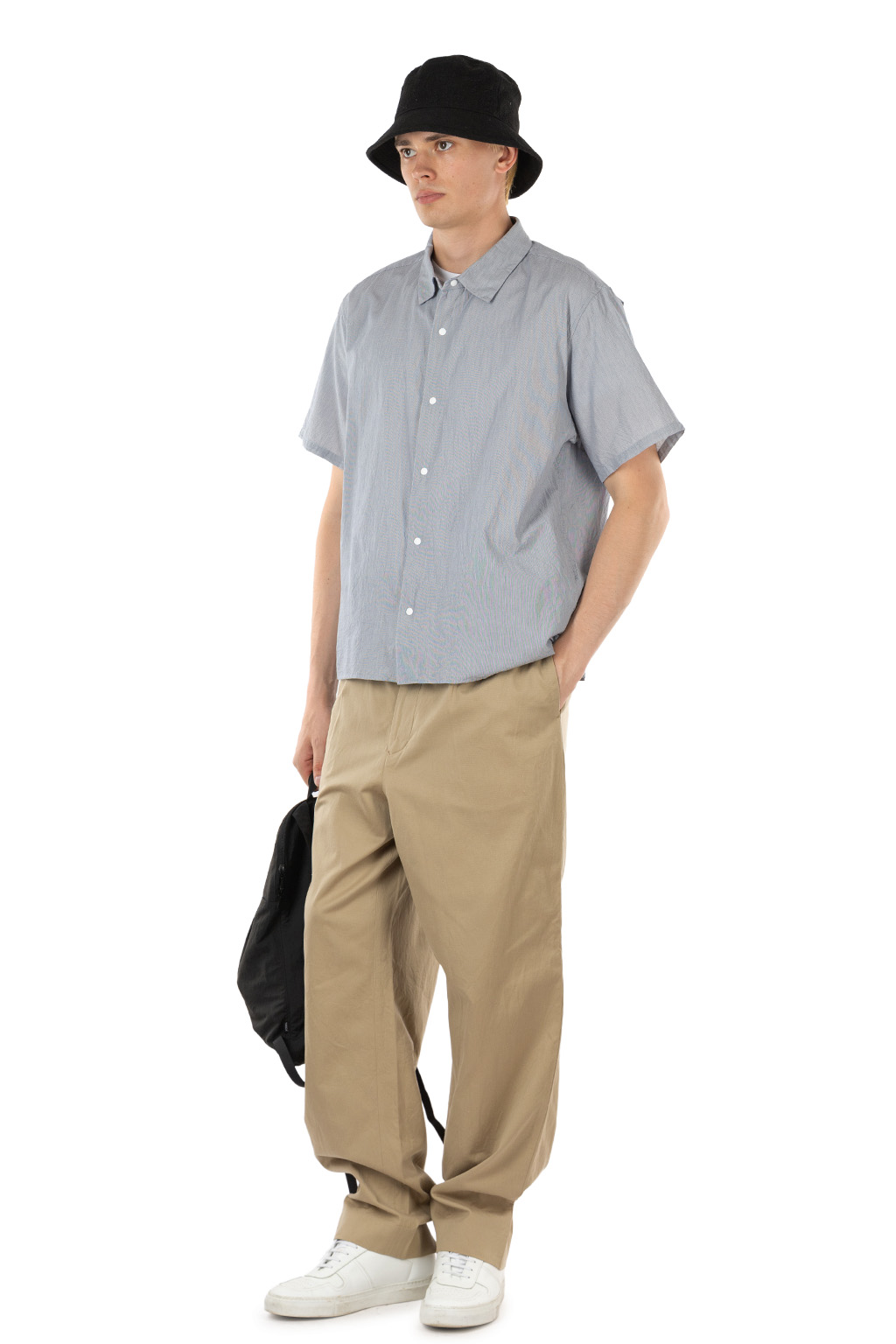 YAECA - Men's Comfort SS Shirt - Relaxed Square - Hairline Stripe