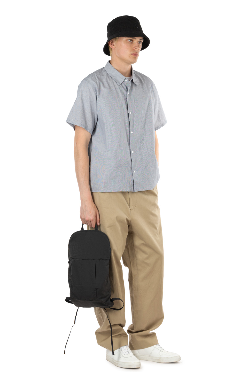 YAECA - Men's Comfort SS Shirt - Relaxed Square - Hairline Stripe