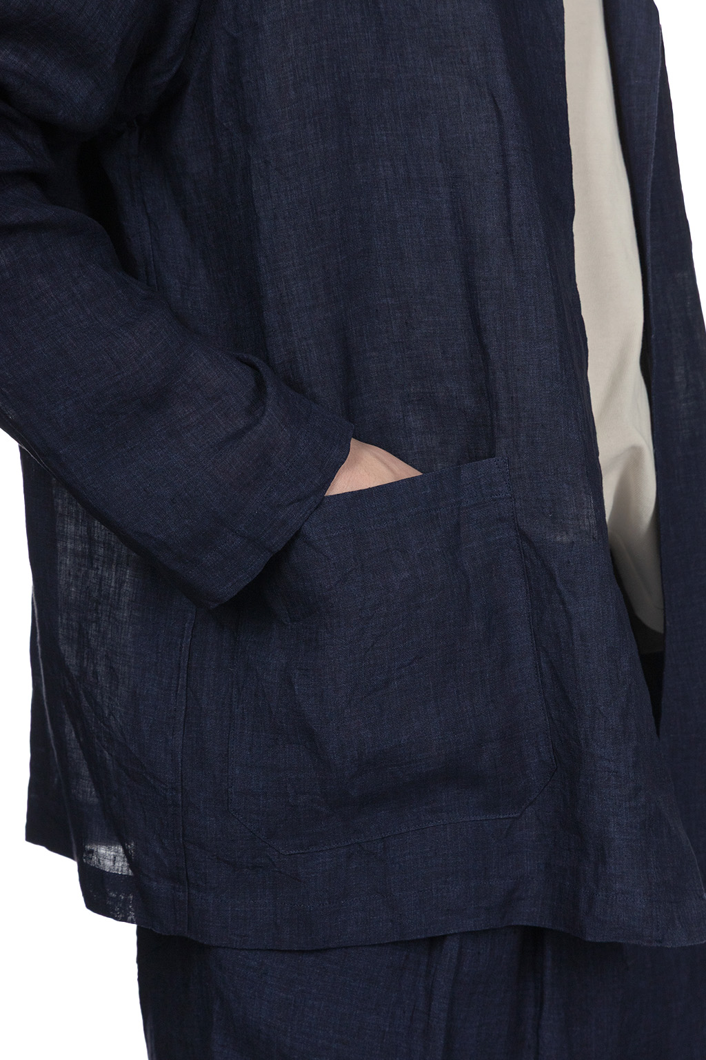YLEVE - Linen Poplin Jacket - Navy