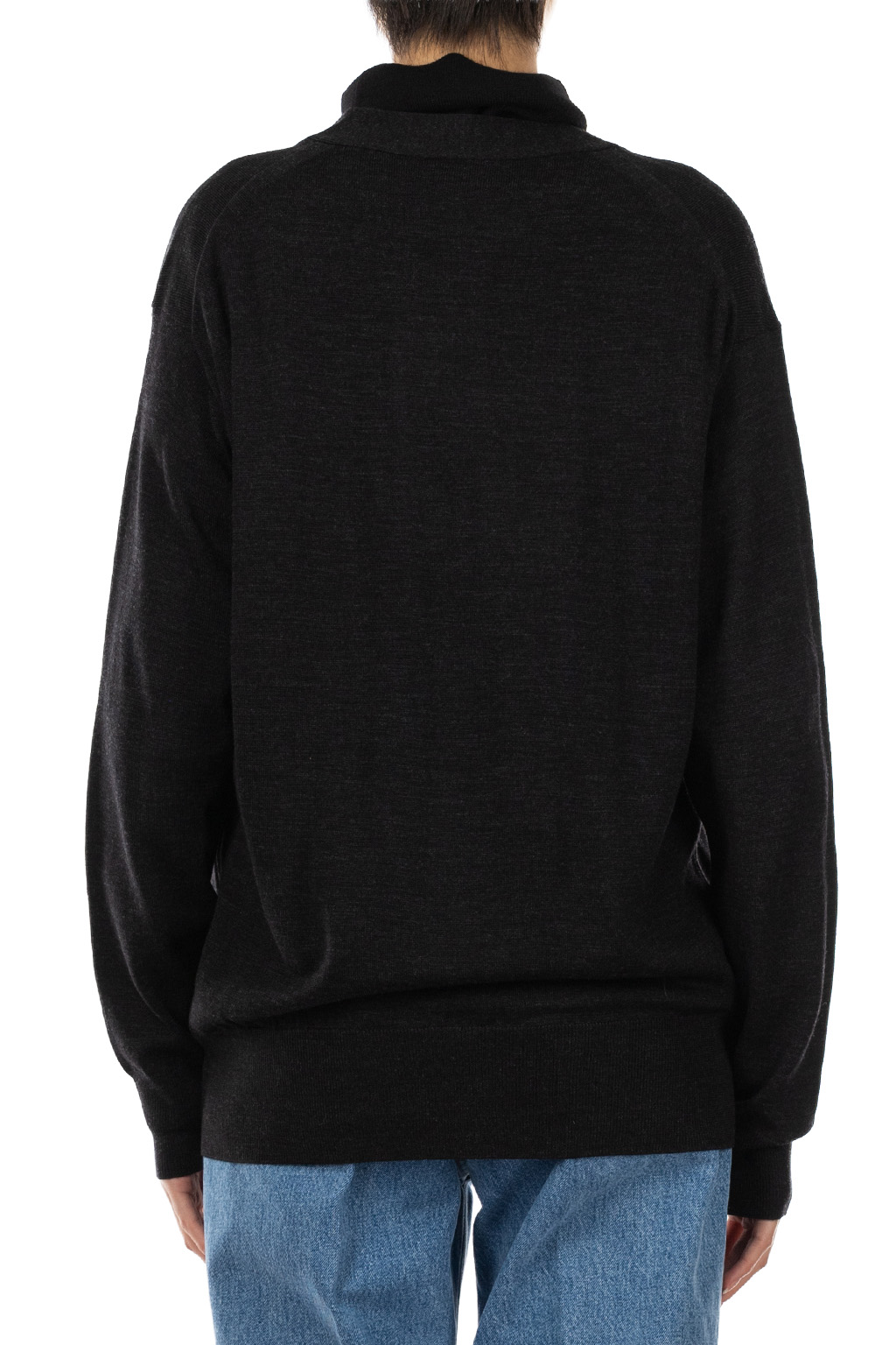 YLEVE - Superfine 120’s Wool Knit Cardigan - Charcoal