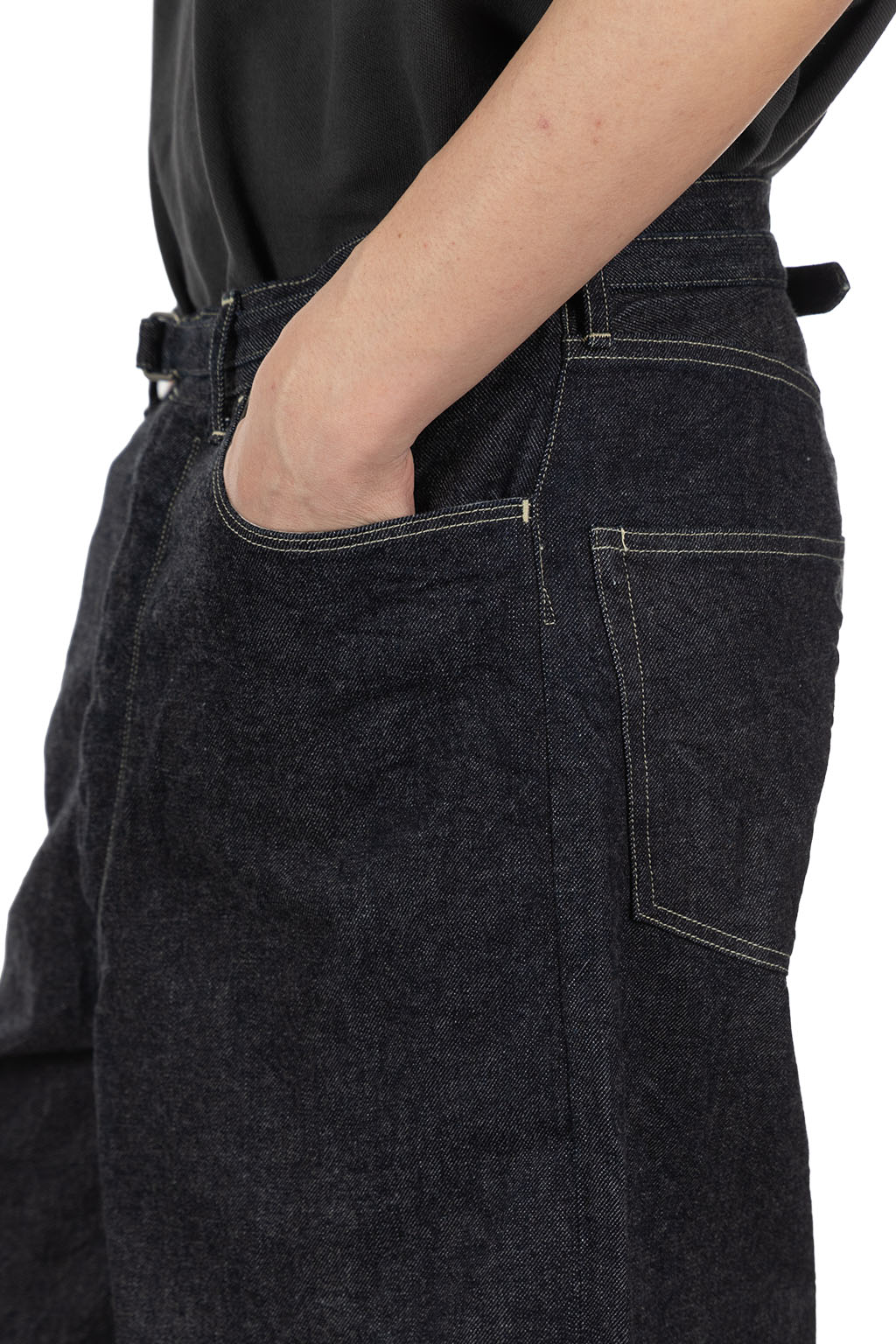 blurhms - 12.9oz Denim Bias Belted Pants - Indigo