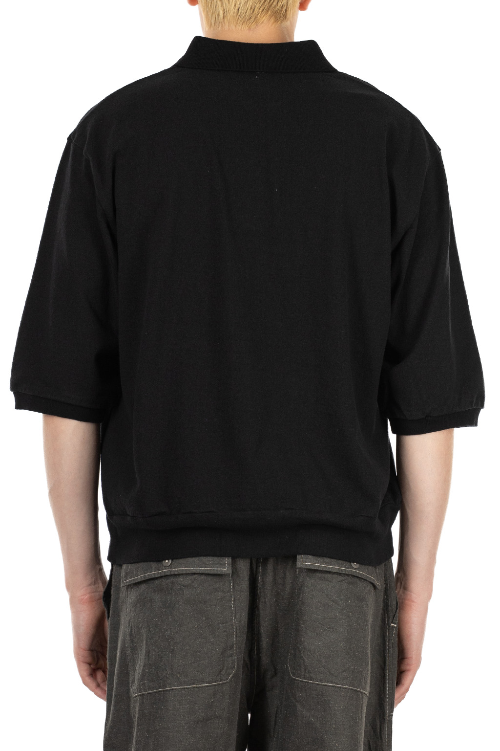blurhms - Co-Silk Nep Skipper Cropped Sleeve - Black