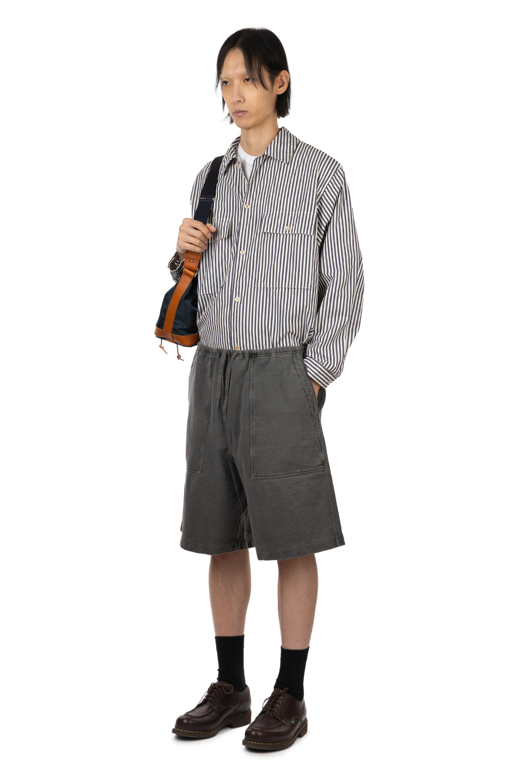 blurhms - Light Sweat Fatigue Shorts - Black Pigment Over Dye