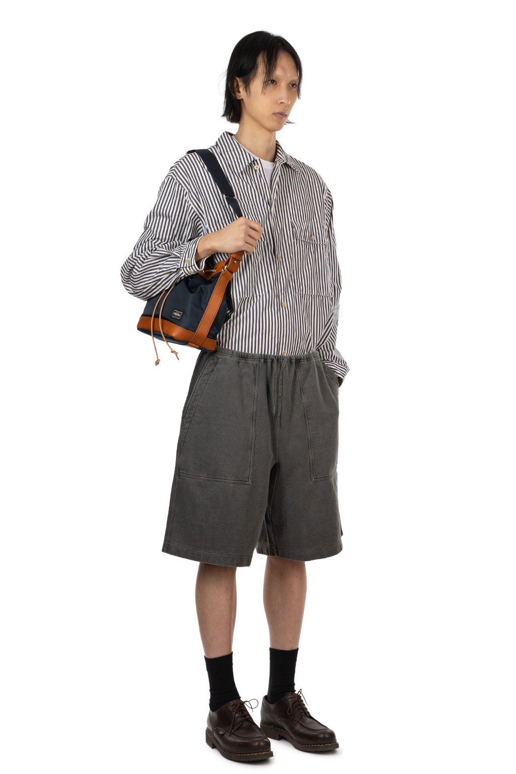 blurhms - Light Sweat Fatigue Shorts - Black Pigment Over Dye