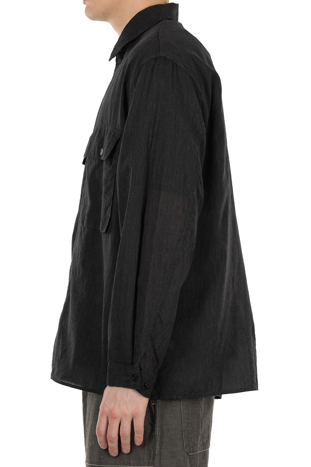 blurhms - Silk-Co Voile Military Shirt - Heather Charcoal
