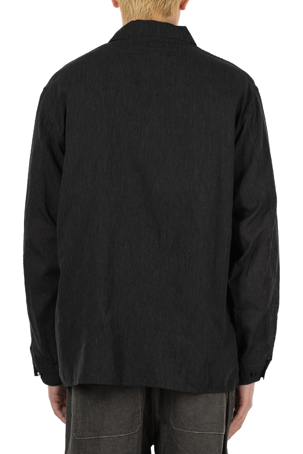 blurhms - Silk-Co Voile Military Shirt - Heather Charcoal