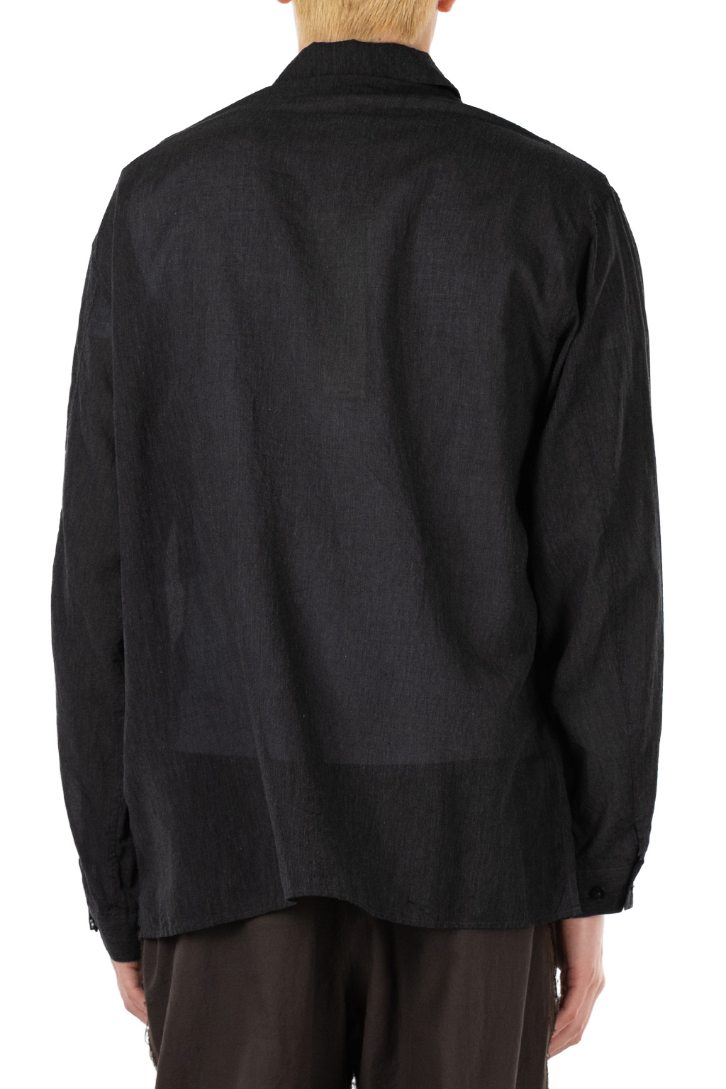 blurhms - Silk-Co Voile Military Shirt - Heather Charcoal