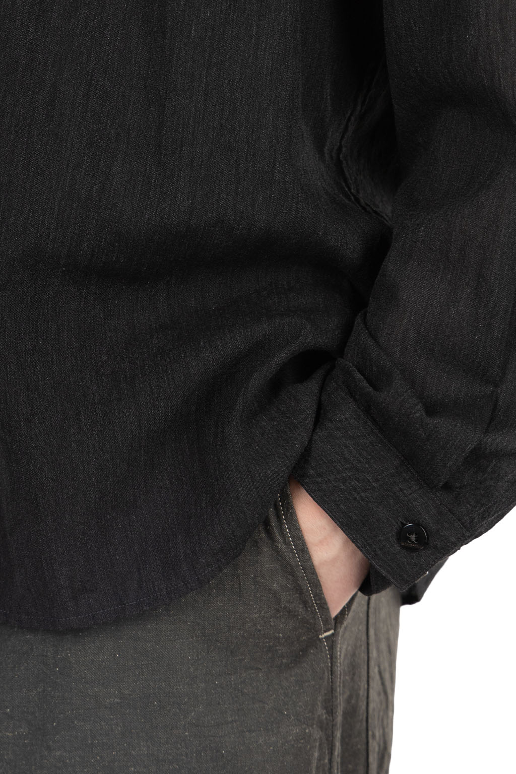blurhms - Silk-Co Voile Military Shirt - Heather Charcoal