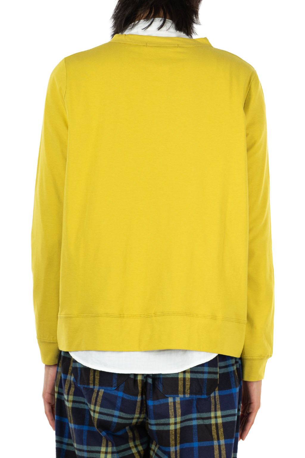 harmonie - Jersey Crew Neck Cardigan - Lime Yellow