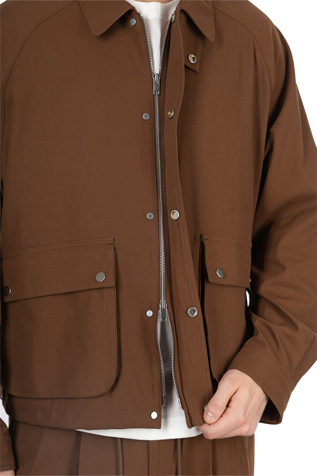 Markaware - Short Field Blouson - Cotton Voile Yarn Twill - Burnt Umber