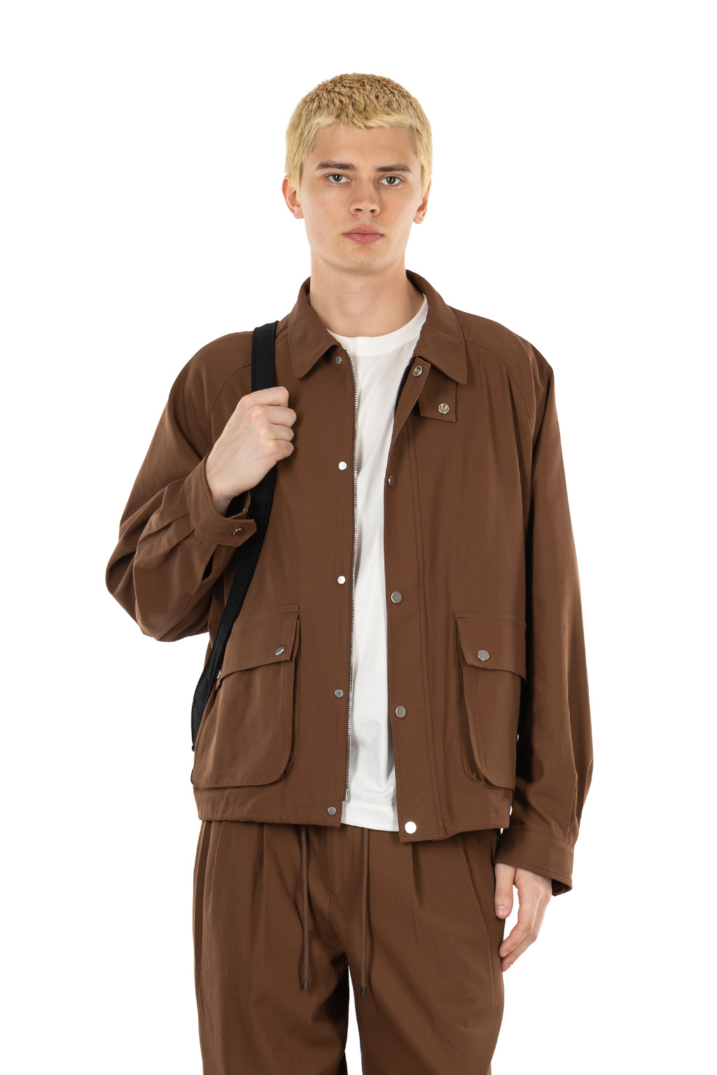 Markaware - Short Field Blouson - Cotton Voile Yarn Twill - Burnt Umber