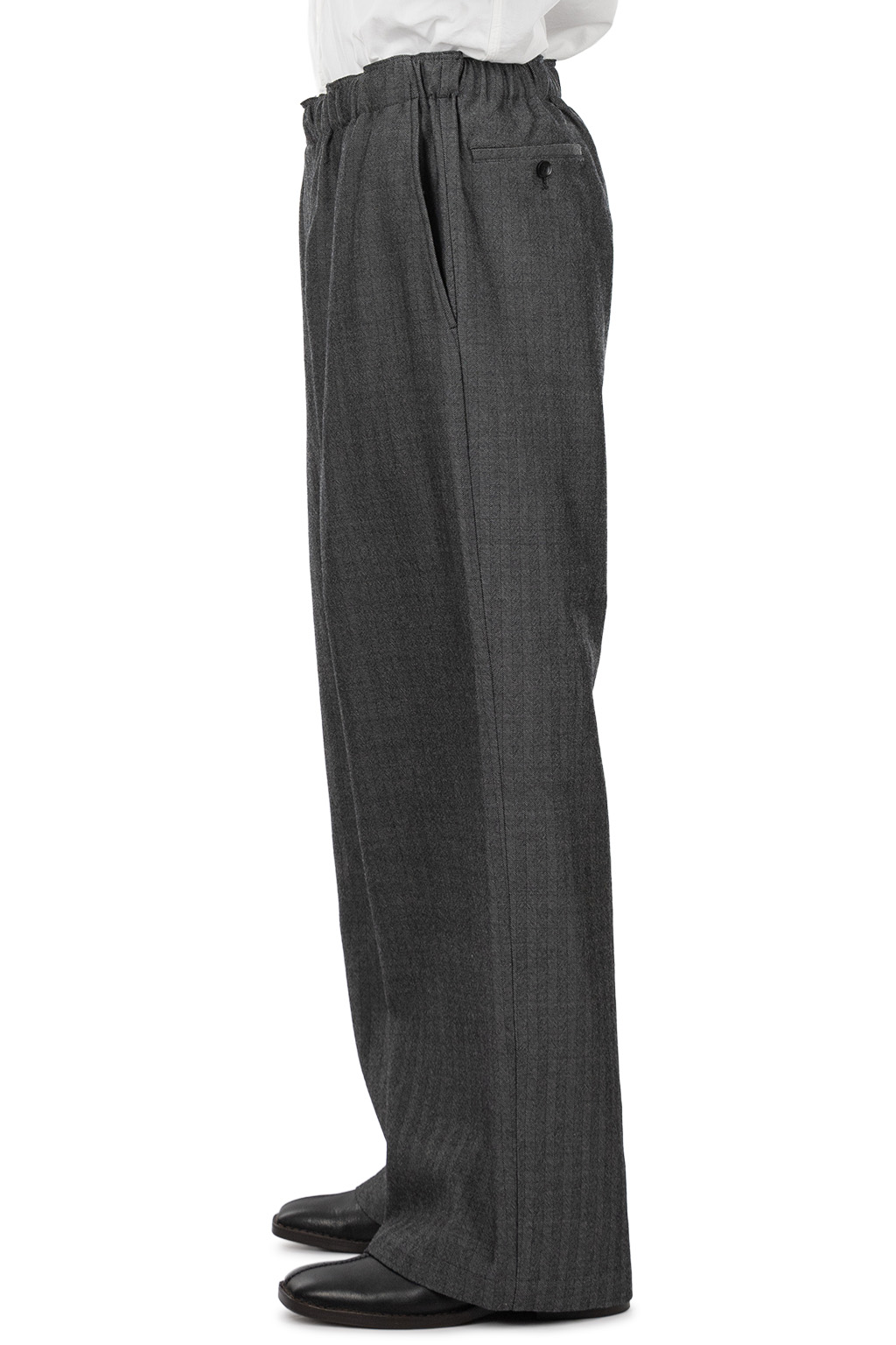 Markaware - Wide Leg Easy Pants - Herringbone