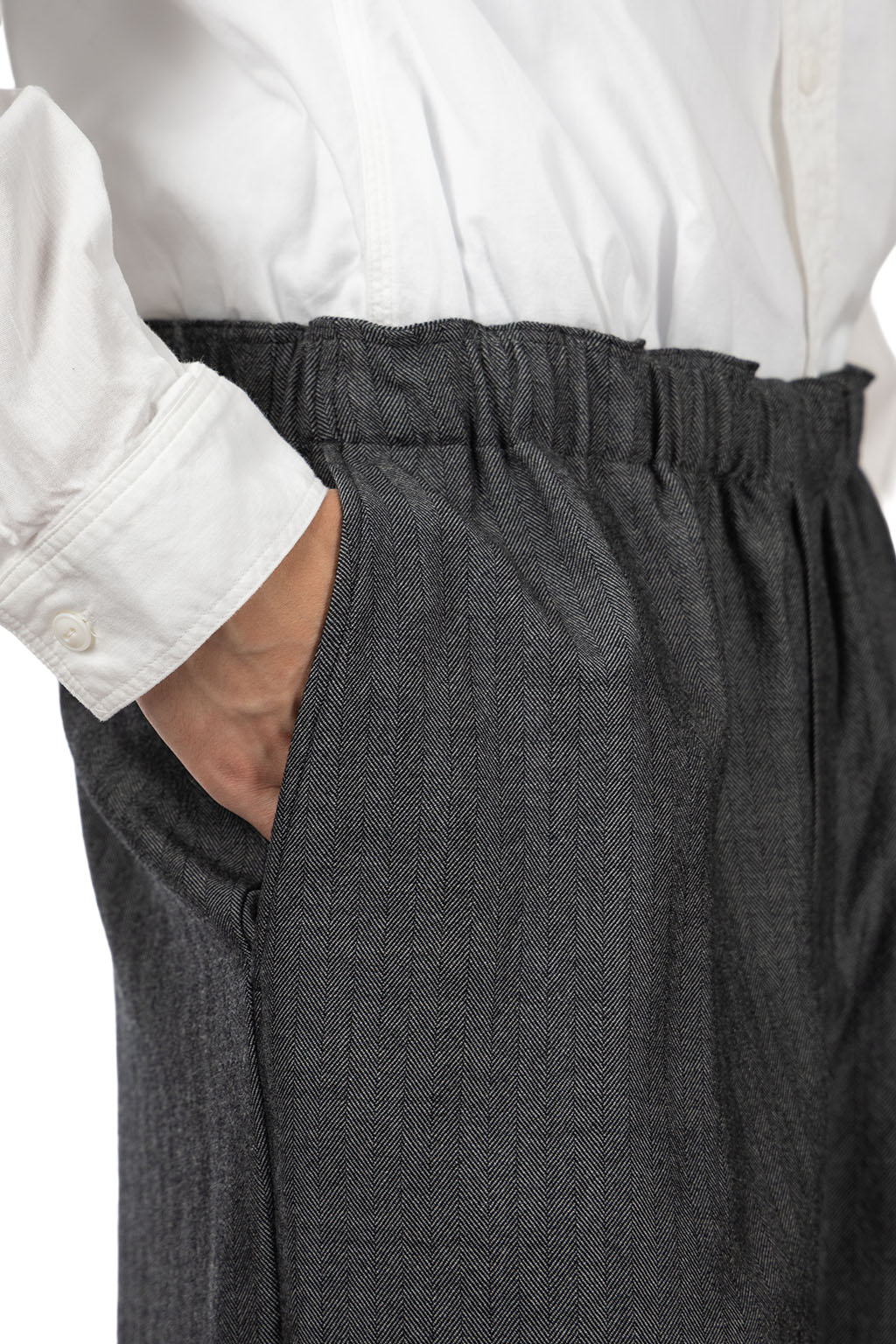 Markaware - Wide Leg Easy Pants - Herringbone