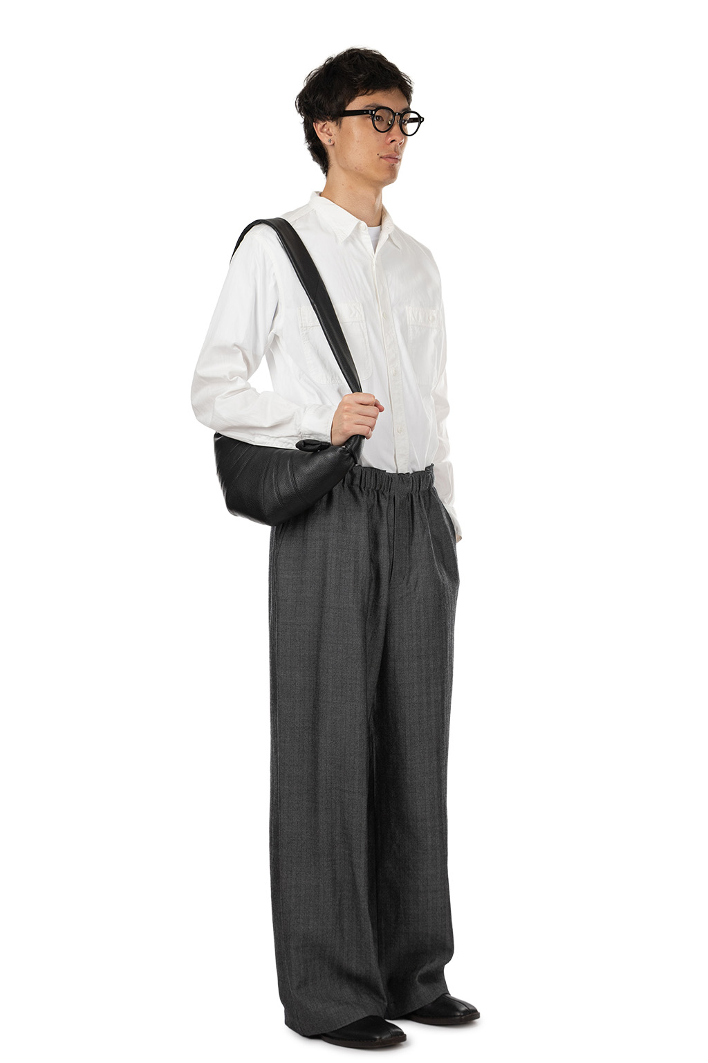 Markaware - Wide Leg Easy Pants - Herringbone