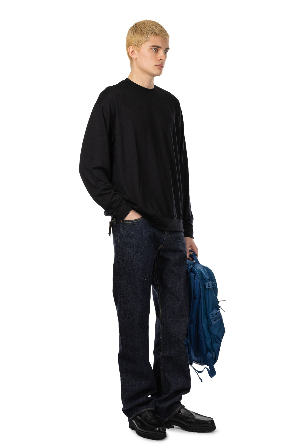 Markaware - Wool Single Jersey Washable Crew Neck - Black