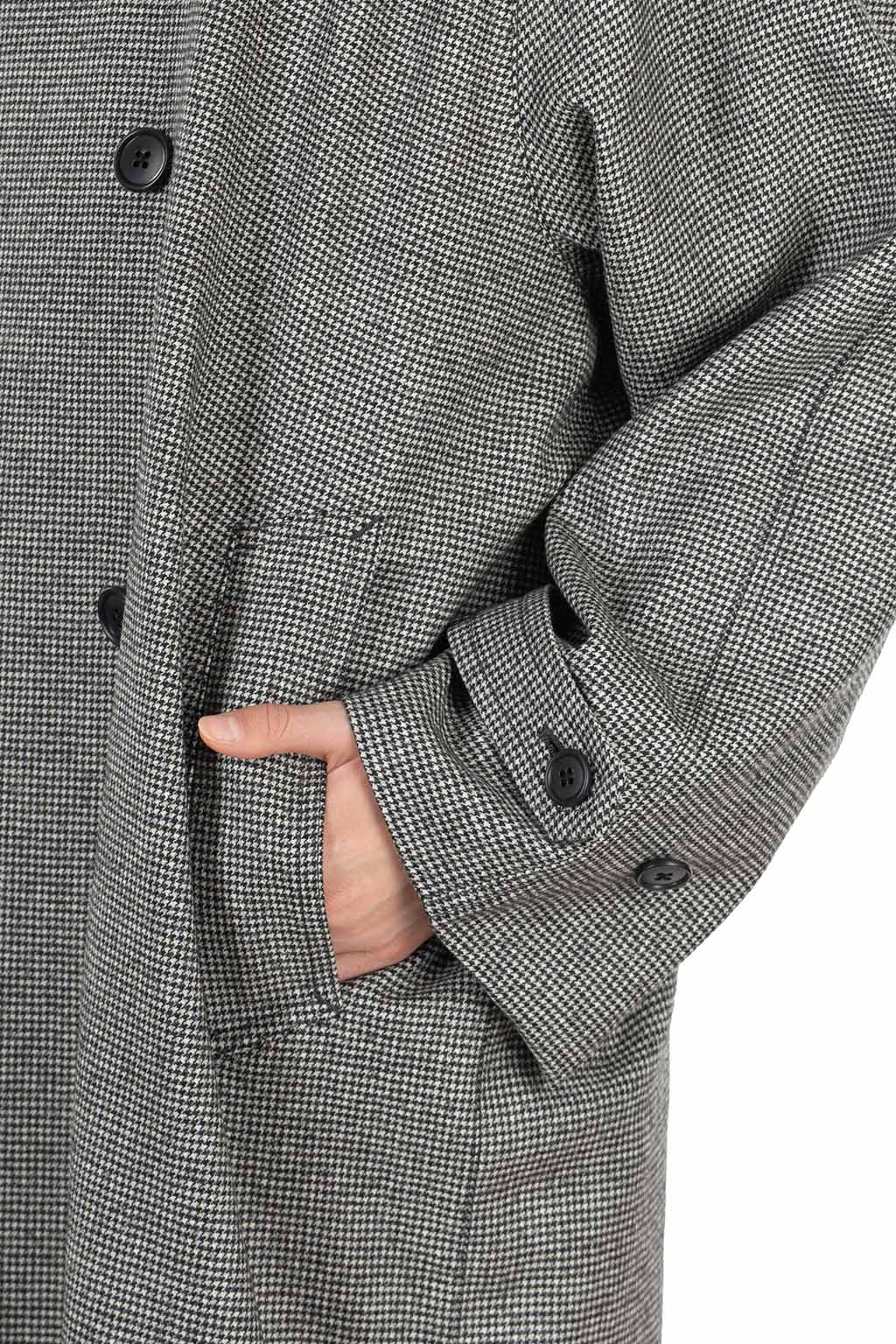 nicholson & nicholson - VICTOR Houndstooth Wool Coat - Black White
