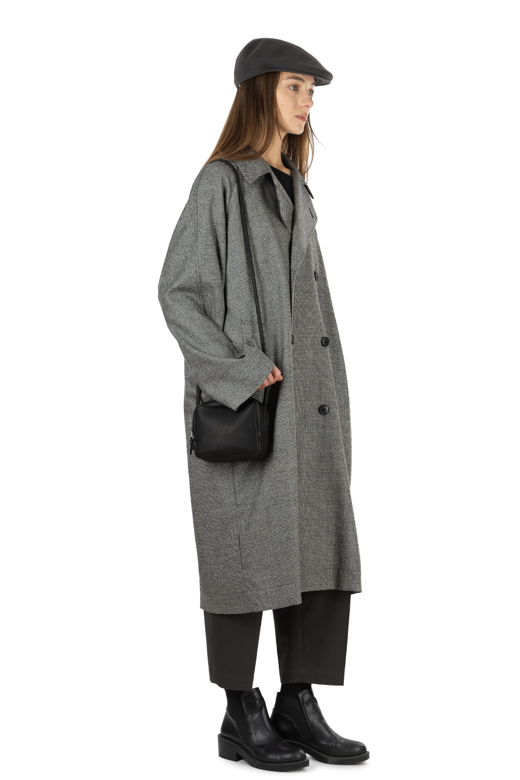 nicholson & nicholson - VICTOR Houndstooth Wool Coat - Black White