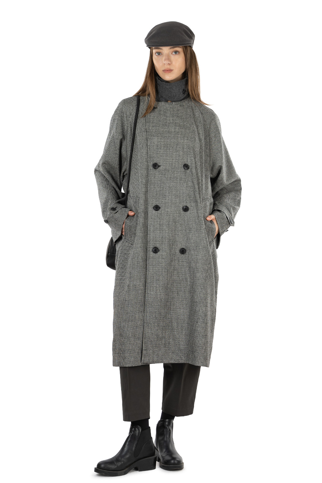 nicholson & nicholson - VICTOR Houndstooth Wool Coat - Black White