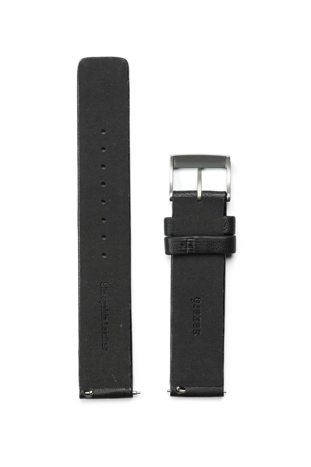 sazare - Strap Silver Honing Black SheepskinLeather