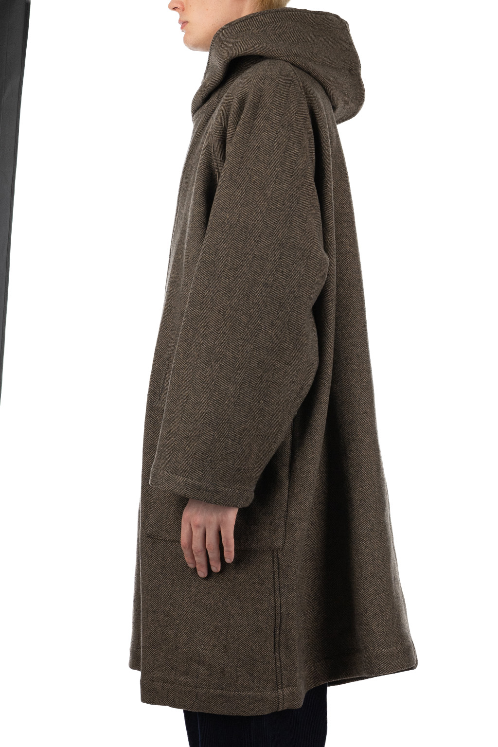 ts(s) - Raglan Sleeve Hooded Easy Coat - Brown