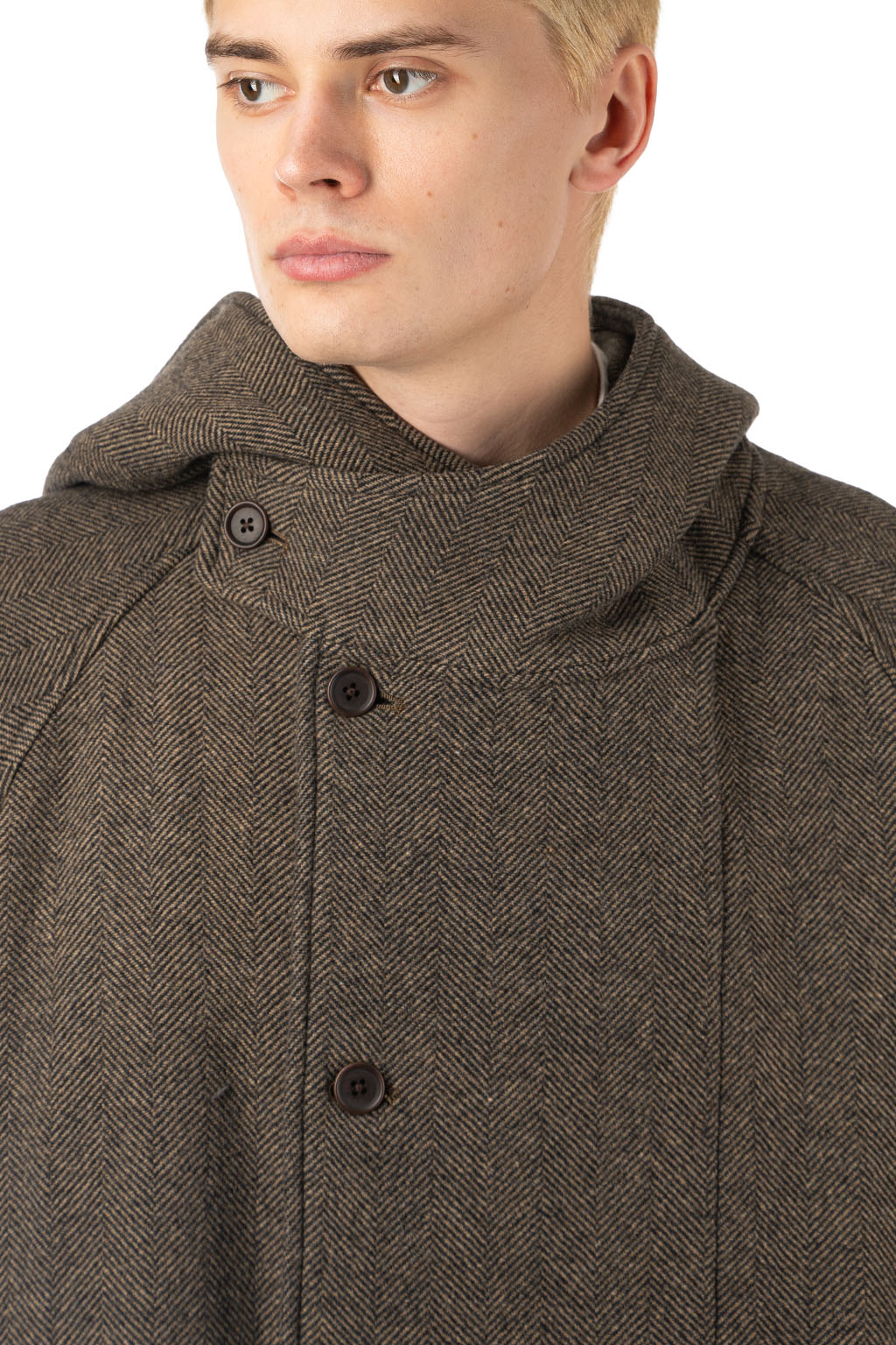 ts(s) - Raglan Sleeve Hooded Easy Coat - Brown