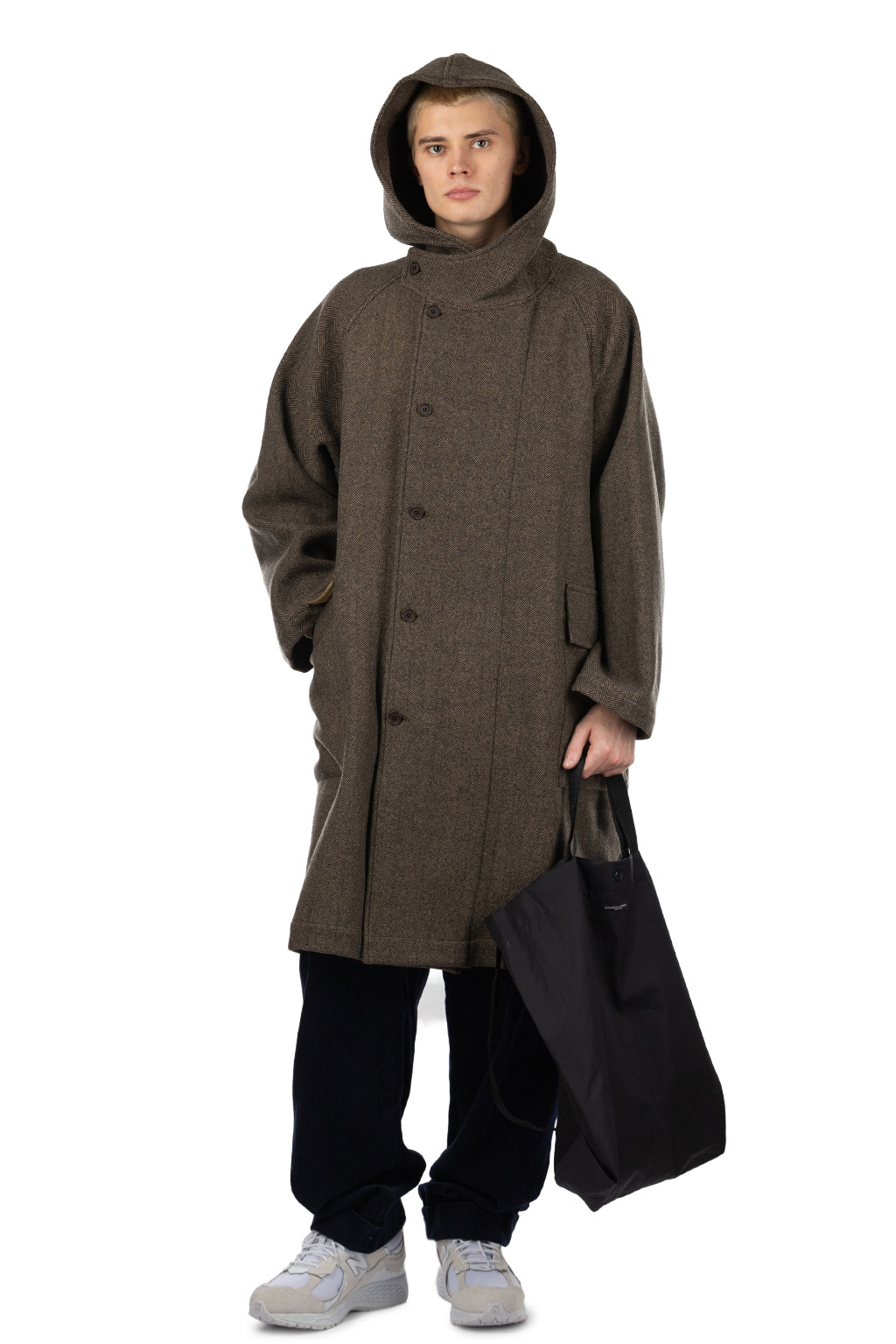 ts(s) - Raglan Sleeve Hooded Easy Coat - Brown