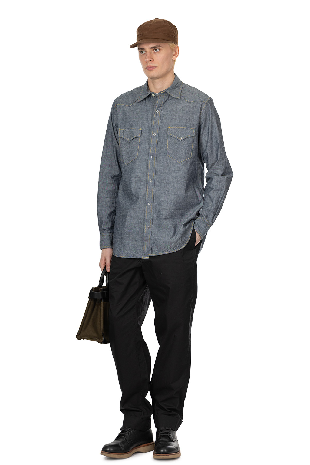 ts(s) - Yellow Stitch Western Shirt - Chambray