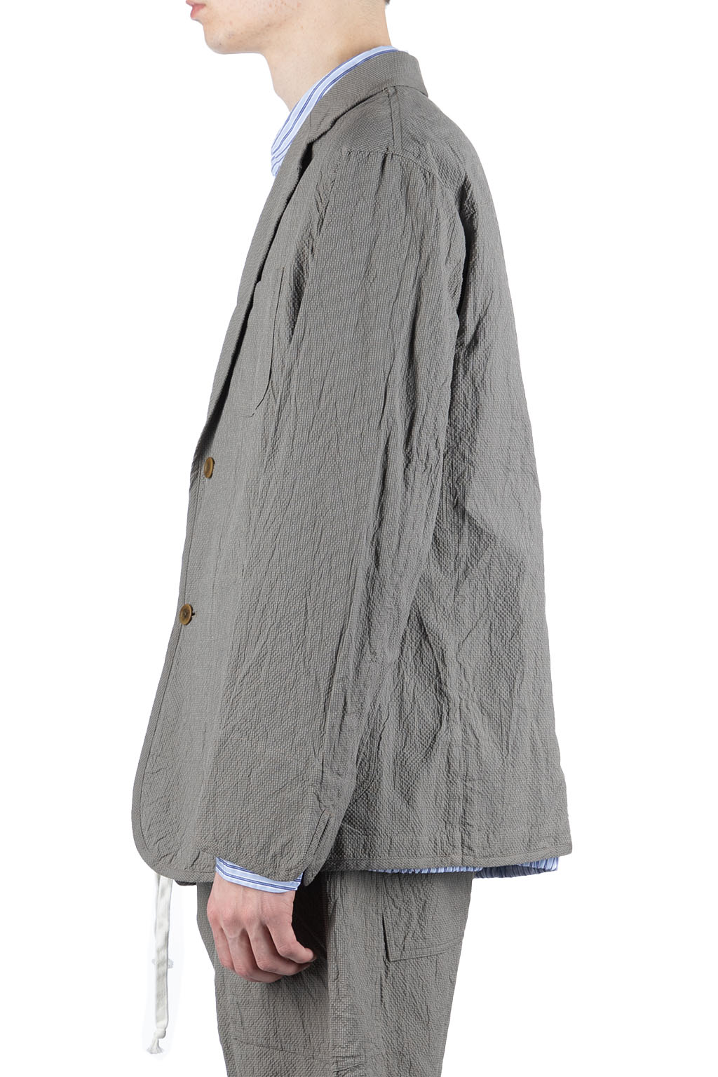 ts(s) Cotton Ramie Silk 2 Button 3 Patch Pocket Piping Jacket