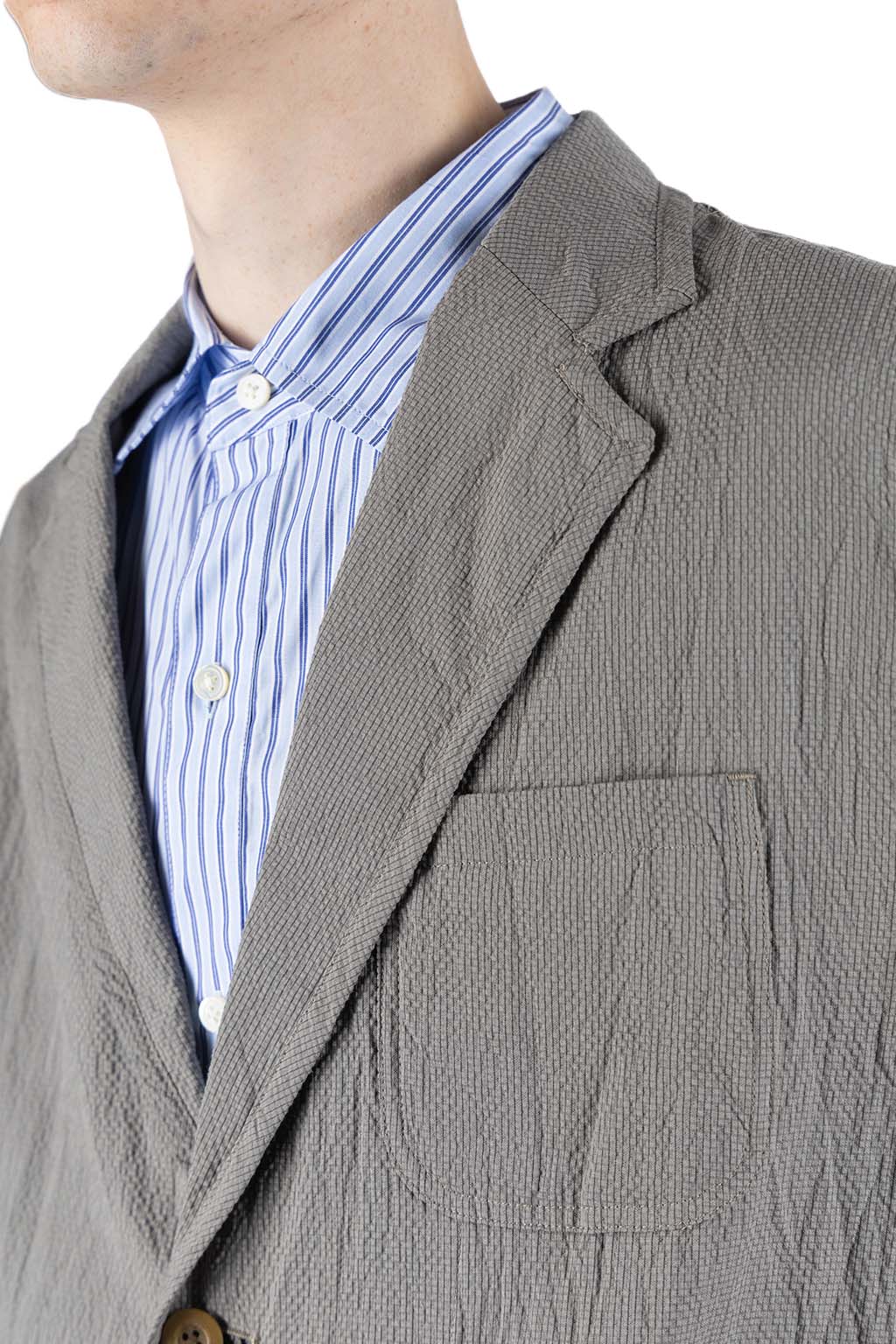 ts(s) Cotton Ramie Silk 2 Button 3 Patch Pocket Piping Jacket